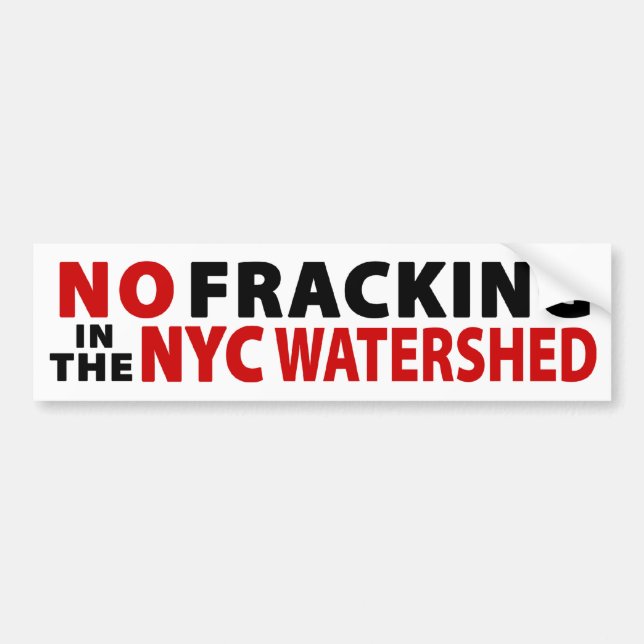 No Fracking NYC Watershed Bumper Sticker (white) (Front)