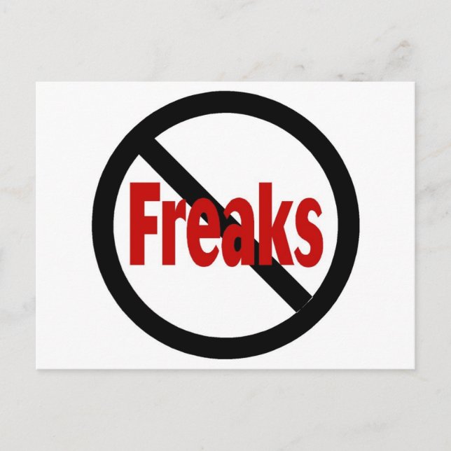 No Freaks Postcard (Front)