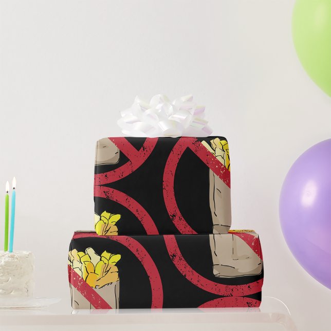 No Fries Sign Wrapping Paper (Creator Uploaded)