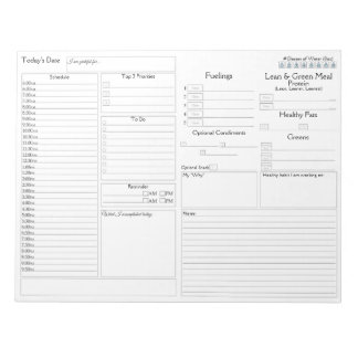 No Frills Daily Planner | 5 and 1 Food Journal Not Notepad
