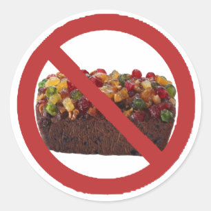 no fruitcake classic round sticker