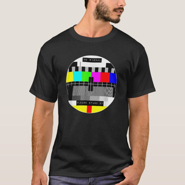 No Funny Signal Television Screen Colour Bars Humo T-Shirt (Front)