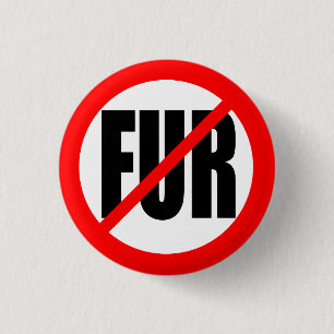 "NO FUR" 3 CM ROUND BADGE