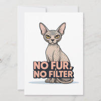 No Fur No Filter Sphynx Cat Attitude Art