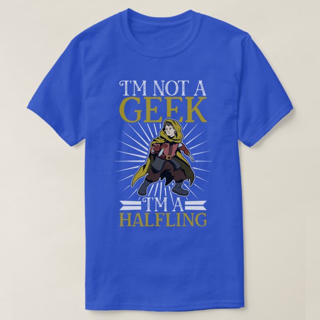 No geek D20 Roleplay Character Halfling T-Shirt (Design Front)