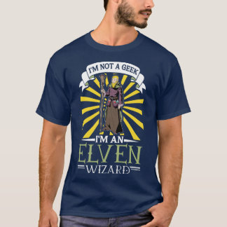 No geek D20 Roleplaying Character Elven Wizard T-Shirt