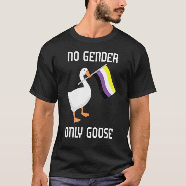 No Gender Only Goose Nonbinary Flag Lgbtq Pride Mo T-Shirt (Front)