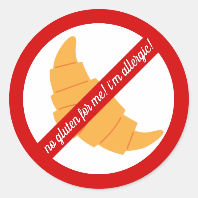 No gluten for me! - Gluten Allergy Alert Classic Round Sticker (Front)