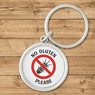 No Gluten Sign Key Ring