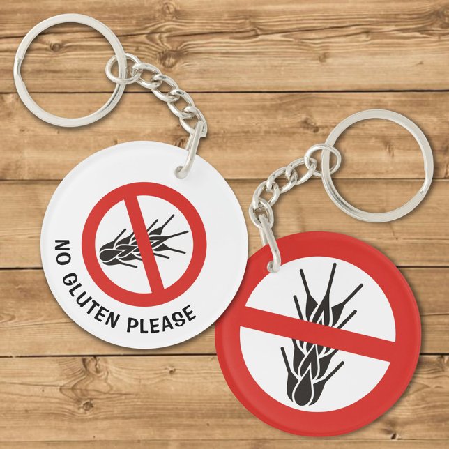 No Gluten Sign Key Ring (Creator Uploaded)