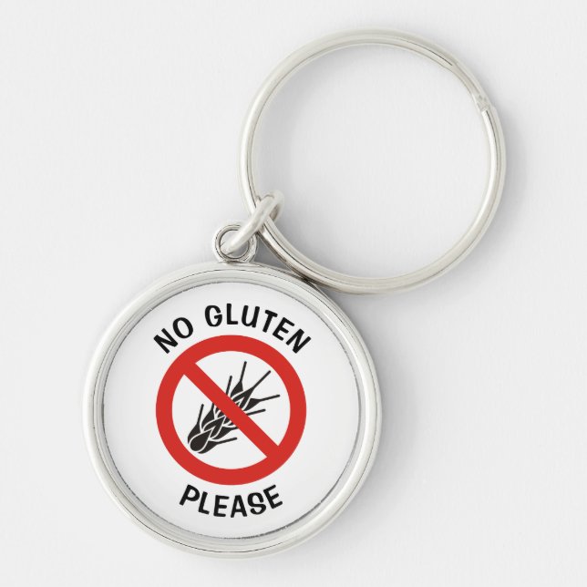 No Gluten Sign Key Ring (Front)