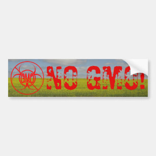 No GMO Bumper Sticker Biohazard NO GMO Sticker