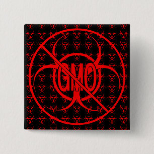 No GMO Buttons Biohazard Warning GMO Buttons Pins