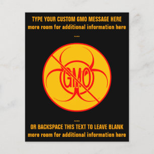 No GMO Flyers Biohazard Personalised GMO Flyers
