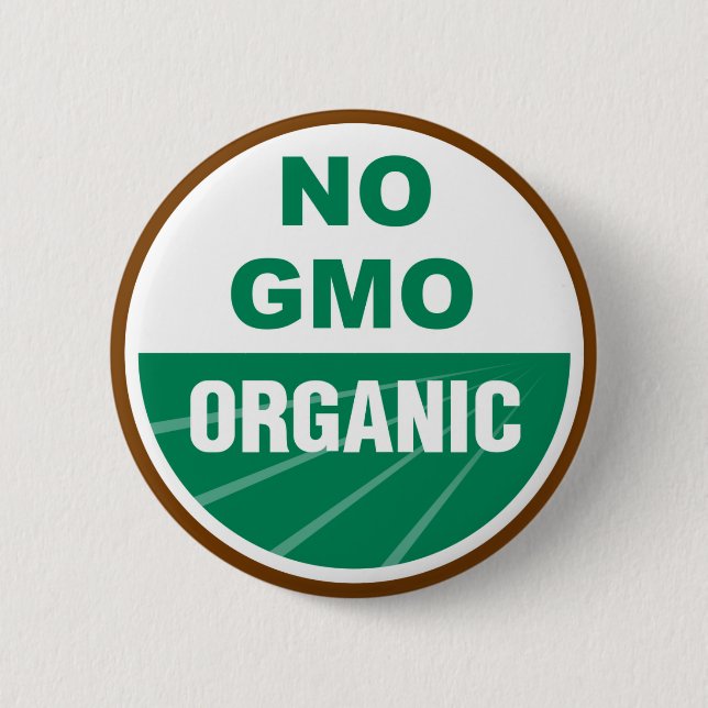 No GMO Organic 6 Cm Round Badge (Front)