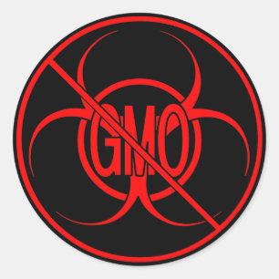 No GMO Stickers Biohazard Warning GMO Stickers
