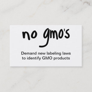 No GMO's Eat Healthy Food Promotion White Business Card