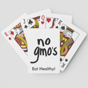 No GMO's for Heathy Food Promotional White Playing Cards