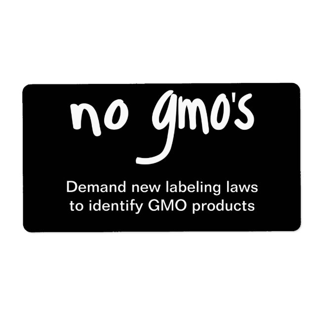 No GMO's Promote Labelling Laws Black Sticker (Front)
