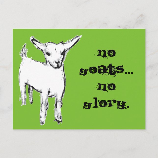 No Goats... No Glory Postcard (Front)