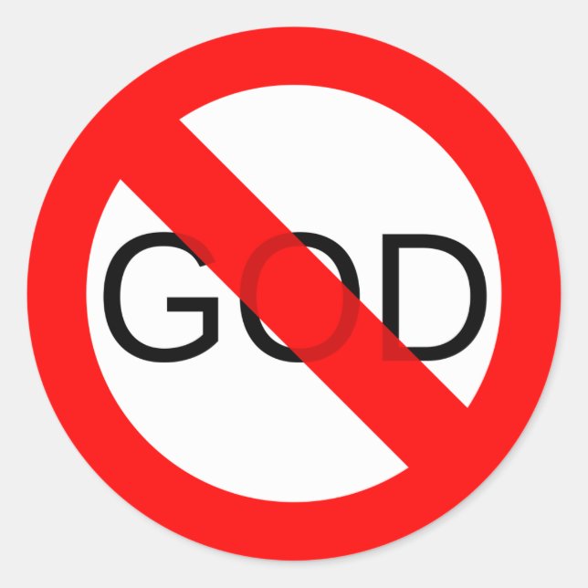 No God Anti God Classic Round Sticker (Front)