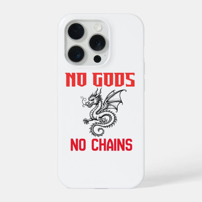 No Gods No Chains Dragon Illustration iPhone Case  (Back)