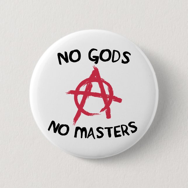 No Gods No Masters 6 Cm Round Badge (Front)