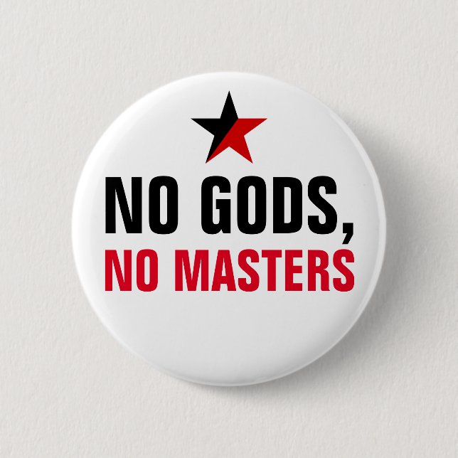 No Gods, No Masters 6 Cm Round Badge (Front)