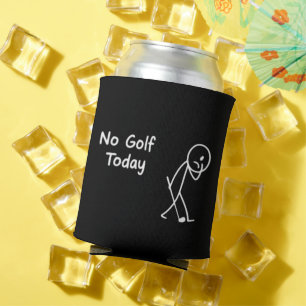 No Golf Today Funny Sad Golfer Figure Humour Can Cooler