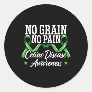 No Grain No Pain Celiac Disease Awareness Month Classic Round Sticker