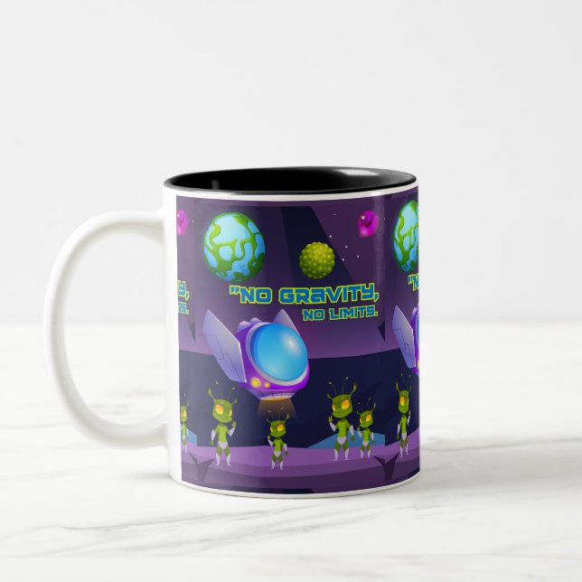 No gravity no limits Two-Tone coffee mug (Left)