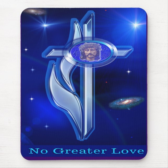 No greater Blue art cross mousepad (Front)