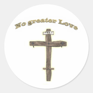 No Greater Love Christian cross products 2 Classic Round Sticker