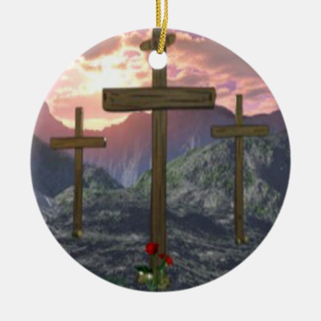 No Greater Love John 3:16 Ceramic Ornament (Front)