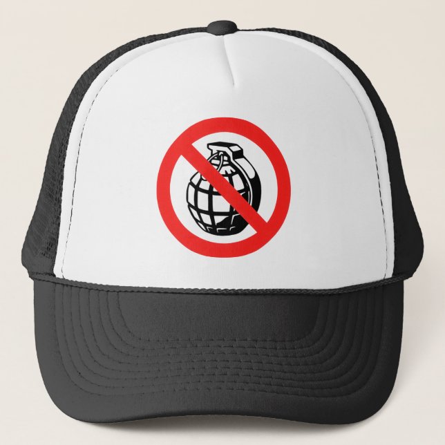 No Grenades Trucker Hat (Front)