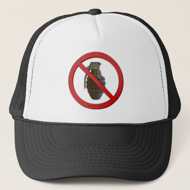 No Grenades Trucker Hat (Front)