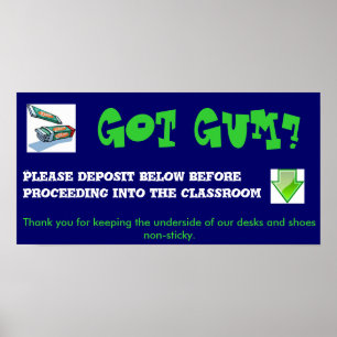 No gum chewing poster