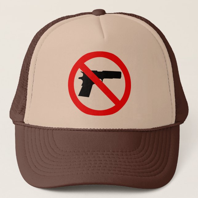No Guns Anti Gun Trucker Hat (Front)