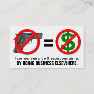 "No Guns No Money" Missouri CCW Business Card (1A)