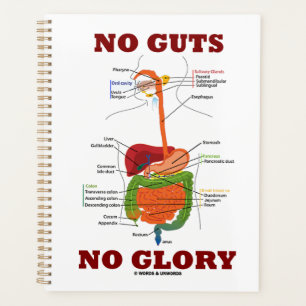 No Guts No Glory Digestive System Anatomy Humour Planner