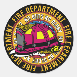 No Guts No Glory Fire Fighter Classic Round Sticker