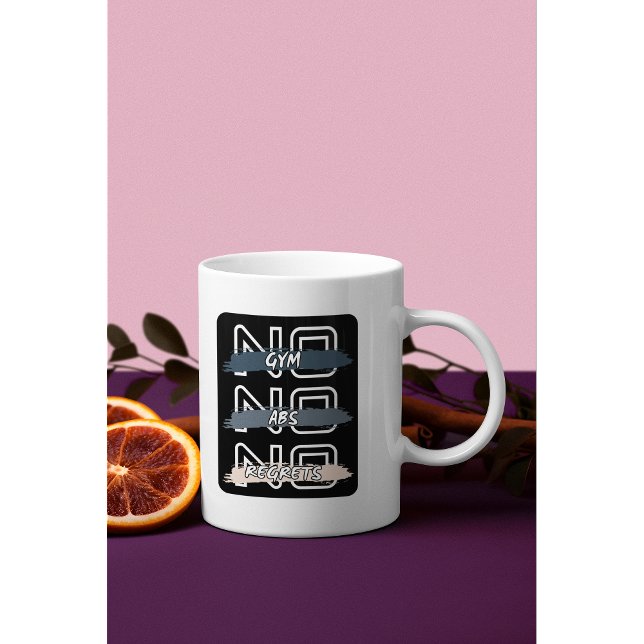 No Gym No Abs No Regrets Bold Design Coffee Mug (Creator Uploaded)