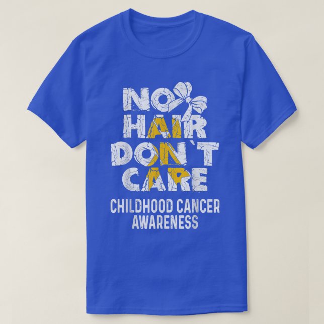 NO Hair- Childhood Cancer Awareness Supporter Ribb T-Shirt (Design Front)