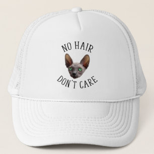 No Hair Don't Care Funny Sphynx Cat Trucker Hat