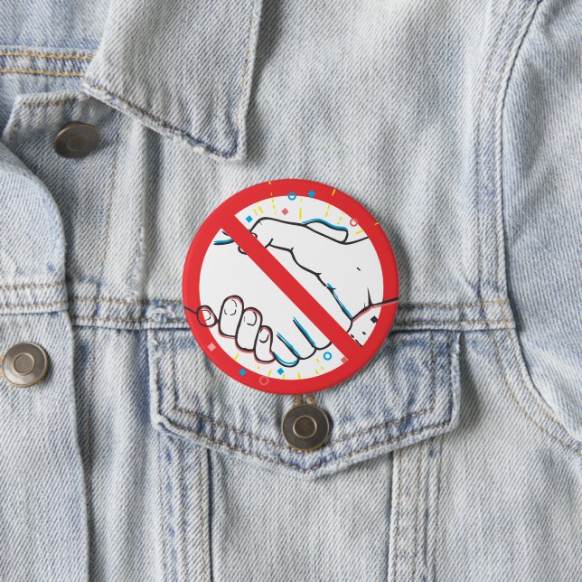 No Handshake 7.5 Cm Round Badge (In Situ)