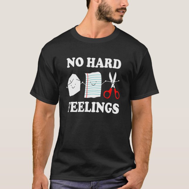 No Hard Feelings Rock Paper Scissors T-Shirt (Front)