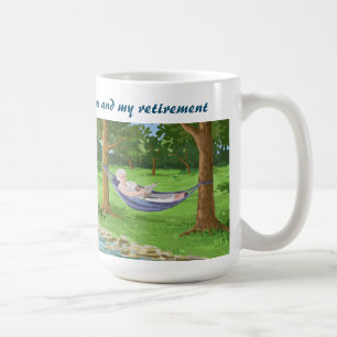 No hassle, just me, retirement, hammock, funny coffee mug