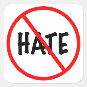 No Hate Square Sticker
