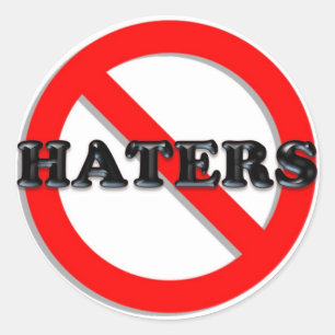 No Haters Classic Round Sticker