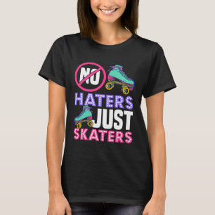 No Haters Just Skaters Disco Roller Party T-Shirt